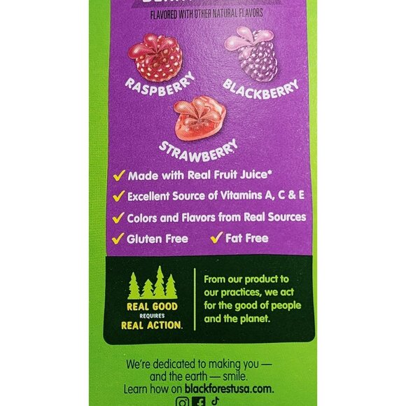 Black Forest Juicy Burst Fruit Flavored Berry Medley 40 Pouch 0.8 oz 22g Pouches - Picture 4 of 15